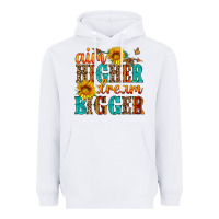 White aim higher dream bigger Heavyweight Hoodie - HRA Design Shop
