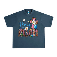 Midnight Navy he is risen cross Urban Heavy Tee - Artiststas