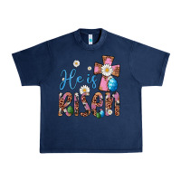 Navy he is risen cross Urban Heavy Tee - Artiststas