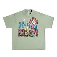Oil Green he is risen cross Urban Heavy Tee - Artiststas