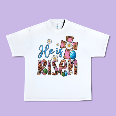 He Is Risen Cross Urban Heavy Tee Designed By Artiststas