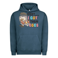 Pigment Midnight Navy psst i got them eggs Urban Hoodie - MaliasSmallBusiness