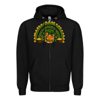 Black st patricks day rainbow Zipper Hoodie - RanaPortraitStore
