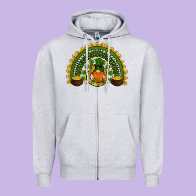 St Patricks Day Rainbow Zipper Hoodie Designed By Ranaportraitstore