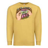 Antique Gold all the pretty girls roll like this Premium Sweatshirt - JahusDesignShop