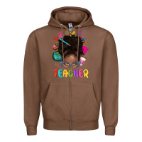 Chestnut teacher afro messy bun Zipper Hoodie - texasbilliewilder