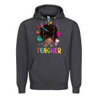 Smoke teacher afro messy bun Zipper Hoodie - texasbilliewilder
