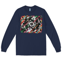Navy cowhide and serape background Long Sleeve Tee - RanaPortraitStore