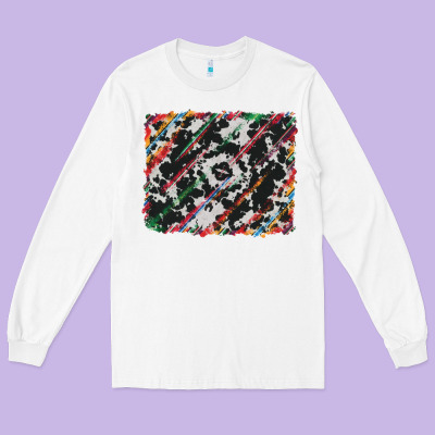 Long Sleeve Tee cowhide and serape background