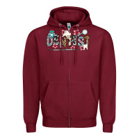 Burgundy dentist Zipper Hoodie - Zillion Design Studio