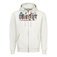 Oatmeal Heather dentist Zipper Hoodie - Zillion Design Studio