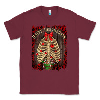 Burgundy Happy Horrordays Classic Tee - RanaPortraitStore