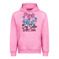 Fuchsia Pink pink or blue big sister loves you Urban Hoodie - MaliasSmallBusiness
