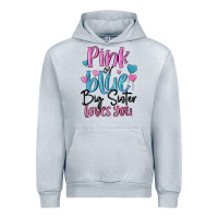 Heather Grey pink or blue big sister loves you Urban Hoodie - MaliasSmallBusiness