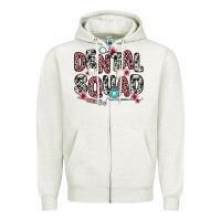 Oatmeal Heather dental squad Zipper Hoodie - Zillion Design Studio