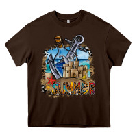 Chocolate Brown summer min Heavy Core Tee - CowhideDigitalArt