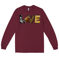 Burgundy football love Long Sleeve Tee - RanaPortraitStore