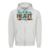 Dove Grey teach your heart out Zipper Hoodie - texasbilliewilder