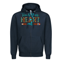 Navy teach your heart out Zipper Hoodie - texasbilliewilder