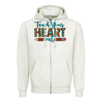 Oatmeal Heather teach your heart out Zipper Hoodie - texasbilliewilder