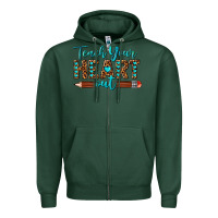 Sports Green teach your heart out Zipper Hoodie - texasbilliewilder