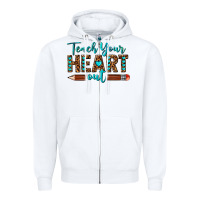 White teach your heart out Zipper Hoodie - texasbilliewilder