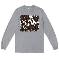 Heather Grey cowhide background Long Sleeve Tee - RanaPortraitStore