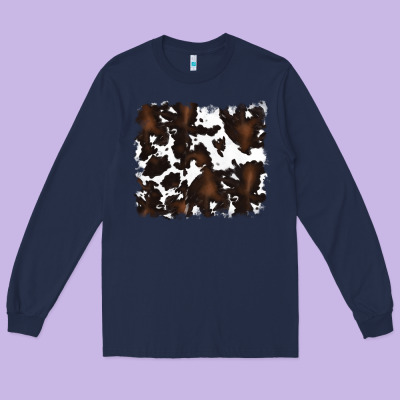 Long Sleeve Tee cowhide background