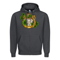 Smoke st patricks day goat horseshoe shamrock Zipper Hoodie - RanaPortraitStore