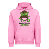 Fuchsia Pink messy bun mental health warrior Urban Hoodie - MaliasSmallBusiness
