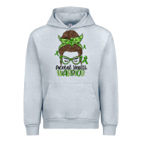 Heather Grey messy bun mental health warrior Urban Hoodie - MaliasSmallBusiness