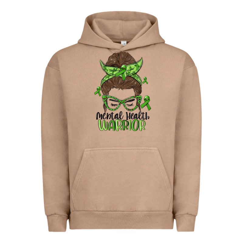 Messy Bun Mental Health Warrior Urban Hoodie by MaliasSmallBusiness | Teevron