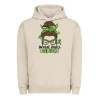 Pigment French Oak messy bun mental health warrior Urban Hoodie - MaliasSmallBusiness
