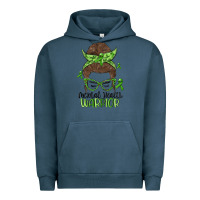 Pigment Midnight Navy messy bun mental health warrior Urban Hoodie - MaliasSmallBusiness