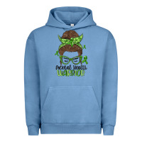 Pigment Pebble Blue messy bun mental health warrior Urban Hoodie - MaliasSmallBusiness