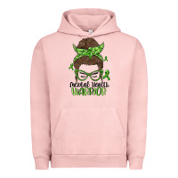 Pigment Salmon messy bun mental health warrior Urban Hoodie - MaliasSmallBusiness