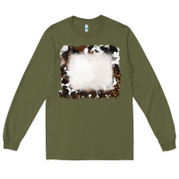 Army Green cowhide and leopard background Long Sleeve Tee - RanaPortraitStore