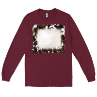 Burgundy cowhide and leopard background Long Sleeve Tee - RanaPortraitStore