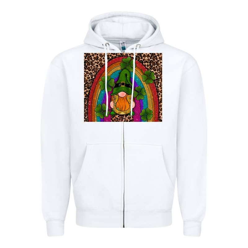 St Patricks Day Gnomes Shamrock Rainwow Zipper Hoodie by RanaPortraitStore | Teevron