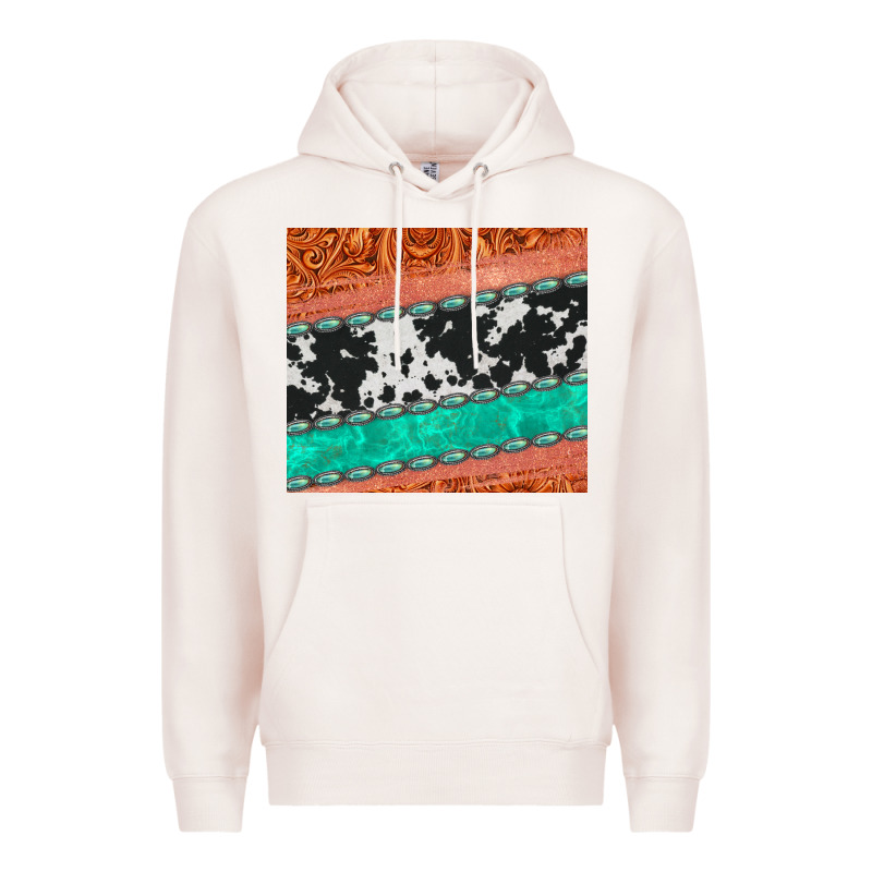 Western Turquoise Gemstone Cowhide  Leather Tumbler Premium Hoodie by Jasminsmagicworld | Teevron