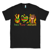 Black peace love juneteenth Classic Tee - texasbilliewilder