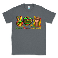 Charcoal Heather peace love juneteenth Classic Tee - texasbilliewilder