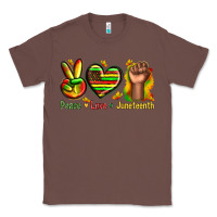 Chestnut peace love juneteenth Classic Tee - texasbilliewilder