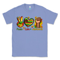Colony Blue peace love juneteenth Classic Tee - texasbilliewilder