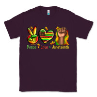 Plum peace love juneteenth Classic Tee - texasbilliewilder
