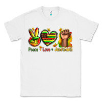 White peace love juneteenth Classic Tee - texasbilliewilder