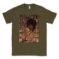 Army Green melanin melanin melanin with afro girl Classic Tee - texasbilliewilder