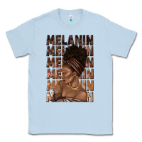Dusty Blue melanin melanin melanin with afro girl Classic Tee - texasbilliewilder