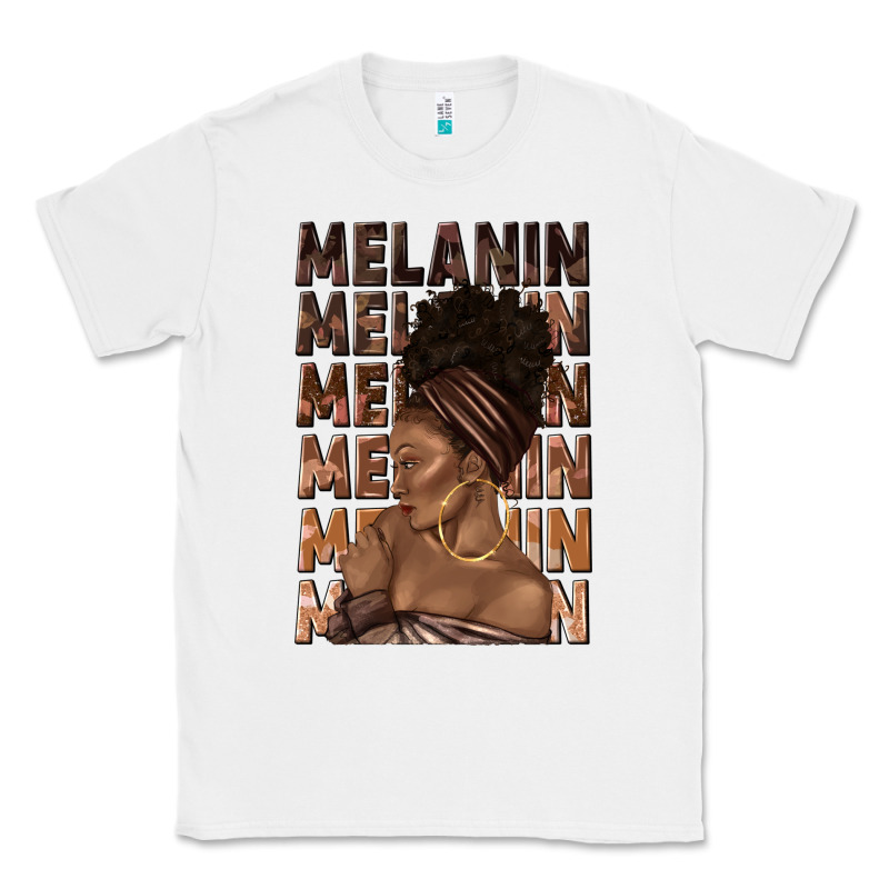 Melanin Melanin Melanin With Afro Girl Classic Tee by texasbilliewilder | Teevron