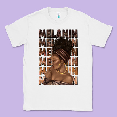 Classic Tee melanin melanin melanin with afro girl